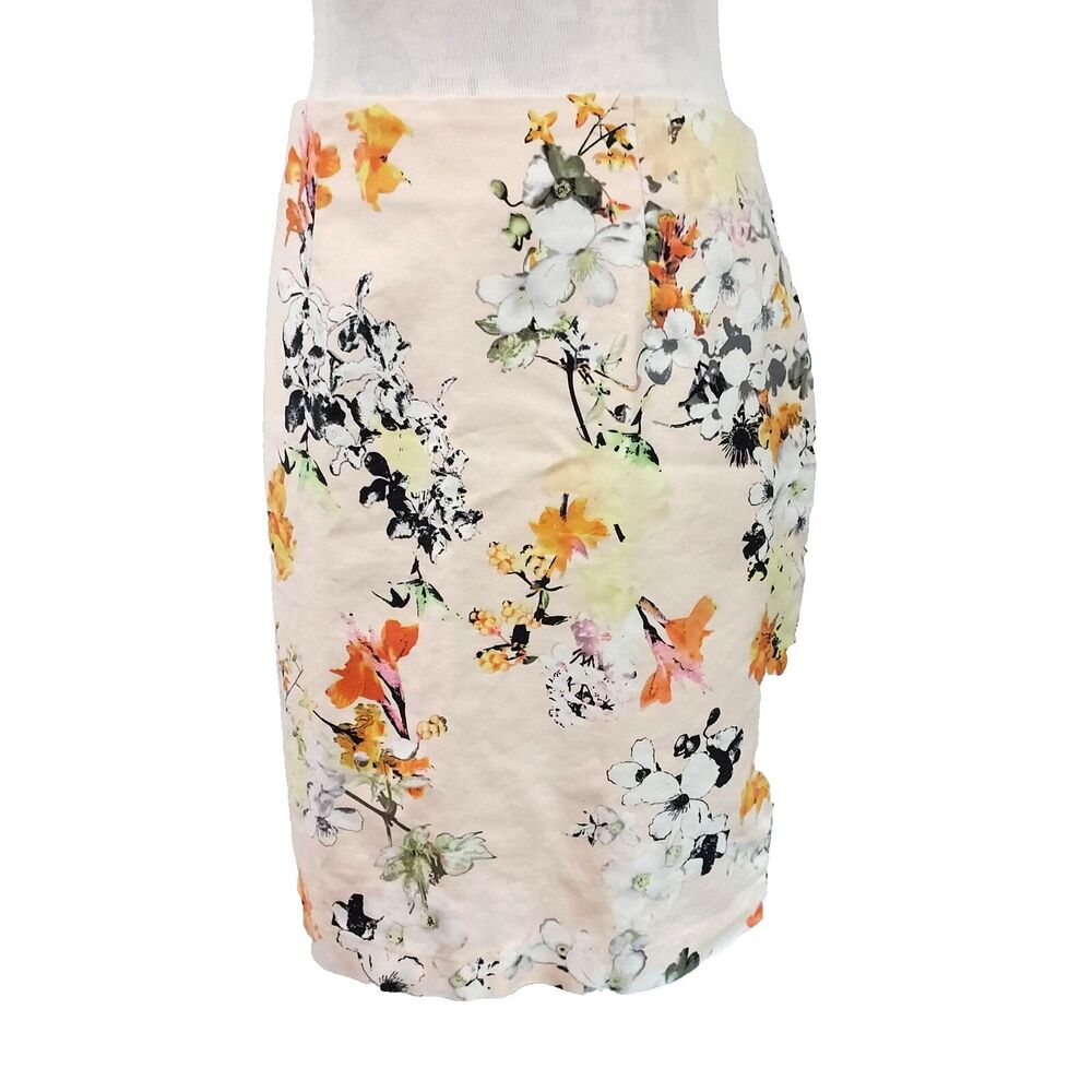 Cynthia Rowley Pencil Skirt Womens Size 6 Floral Stretch Zipper